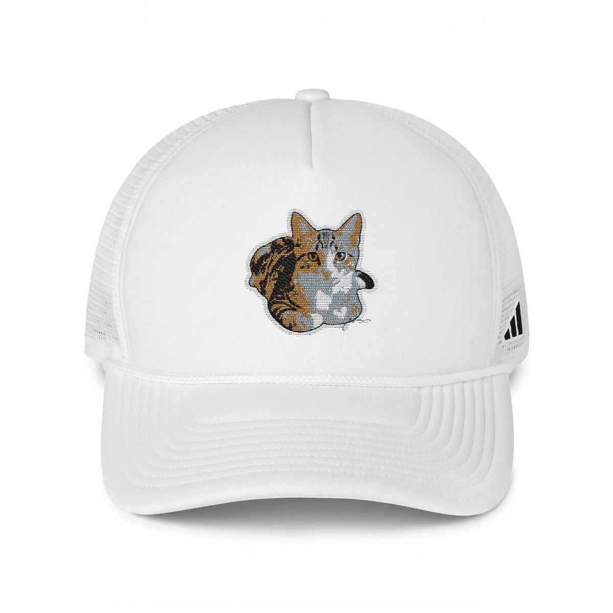 Trucker Cap — Sequin Cat Patch Mesh Hat