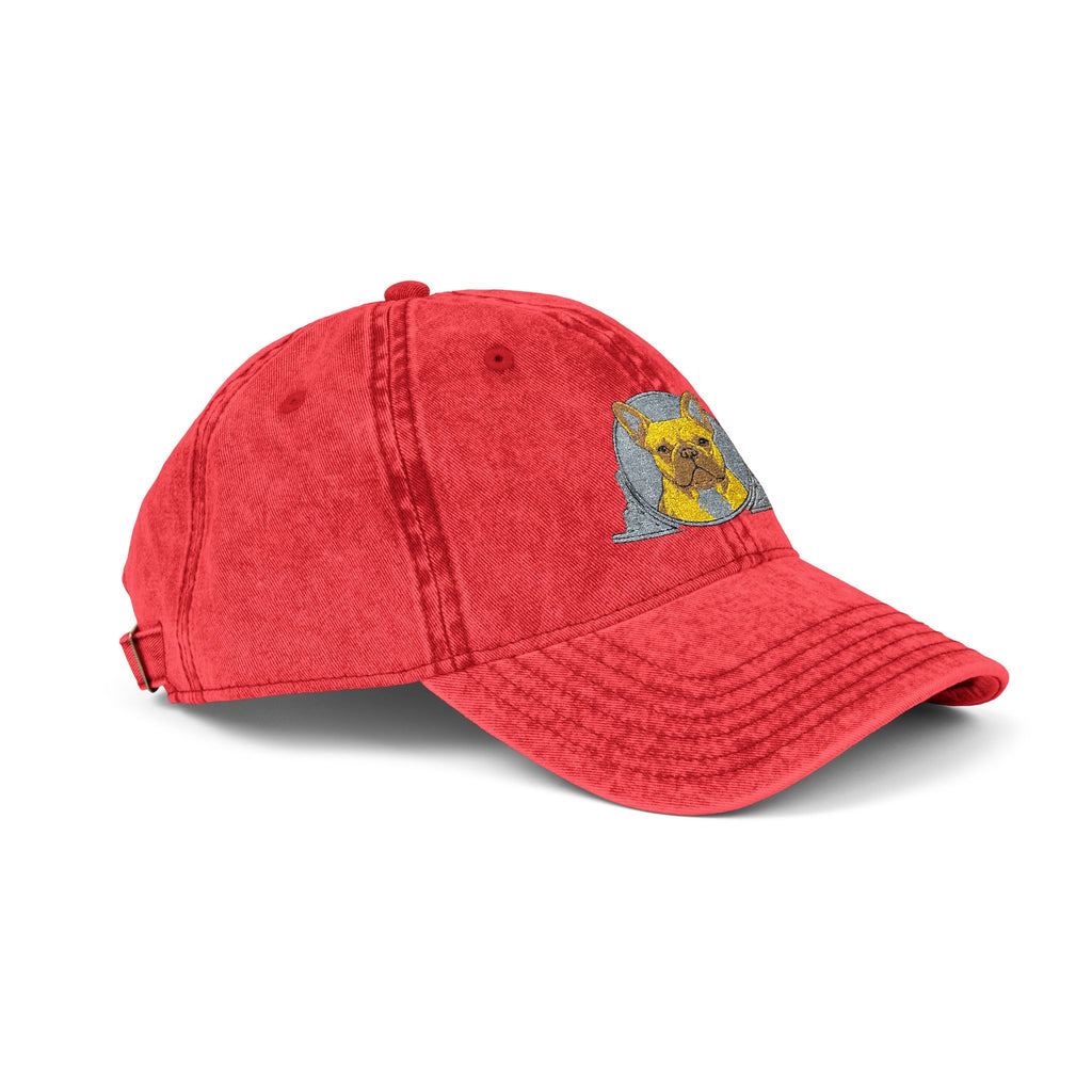 Vintage Embroidered Cap with Glitter Frenchie Patch
