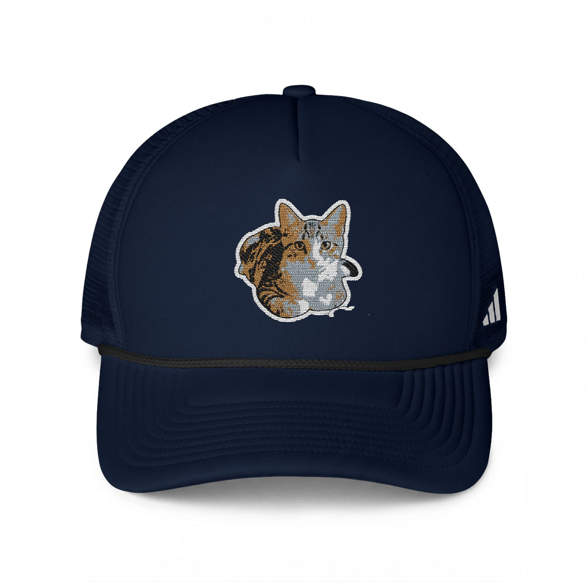 Trucker Cap — Sequin Cat Patch Mesh Hat