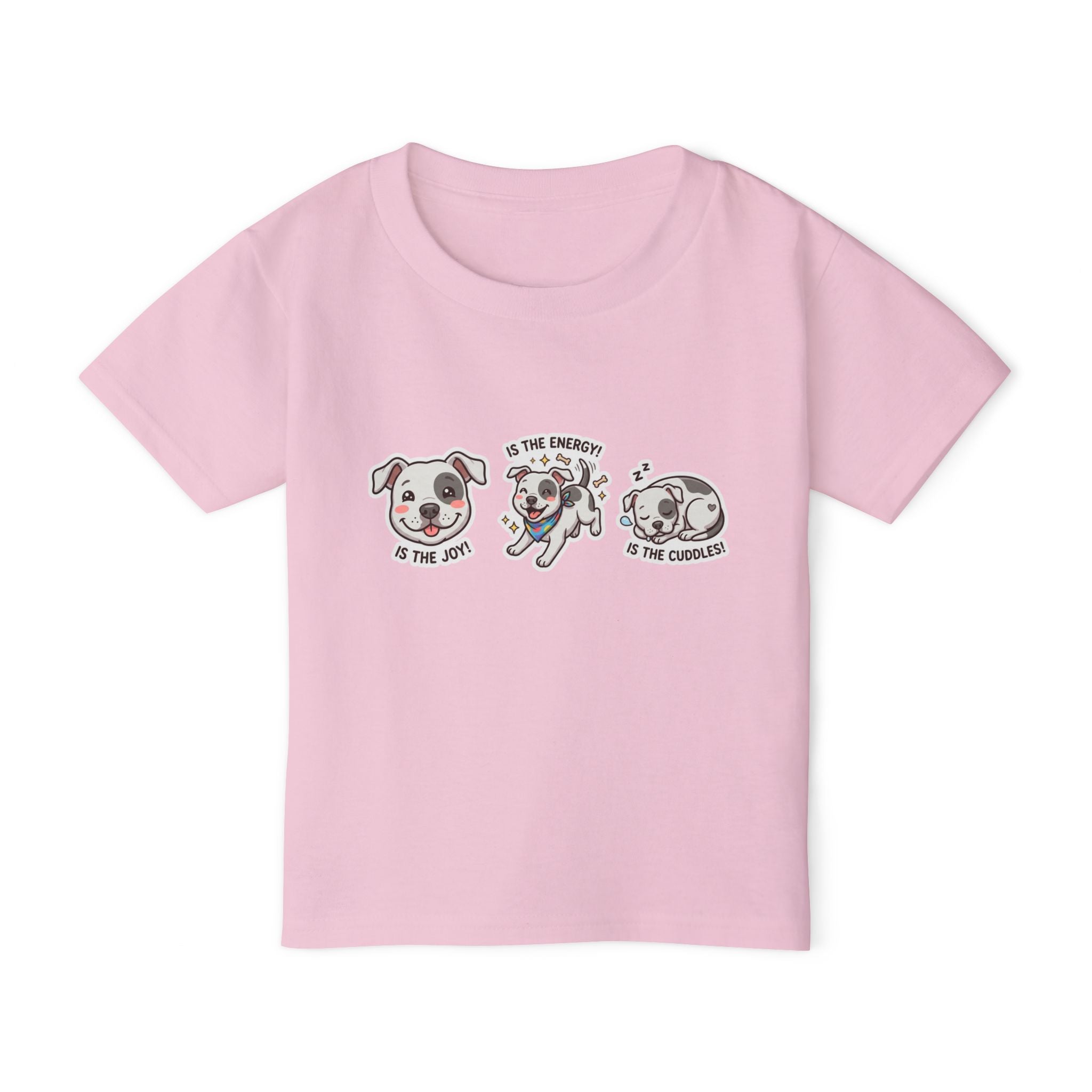 Toddler T-Shirt — Cute Puppy Faces "Is the Joy / Is the Energy / Is the Cuddles"