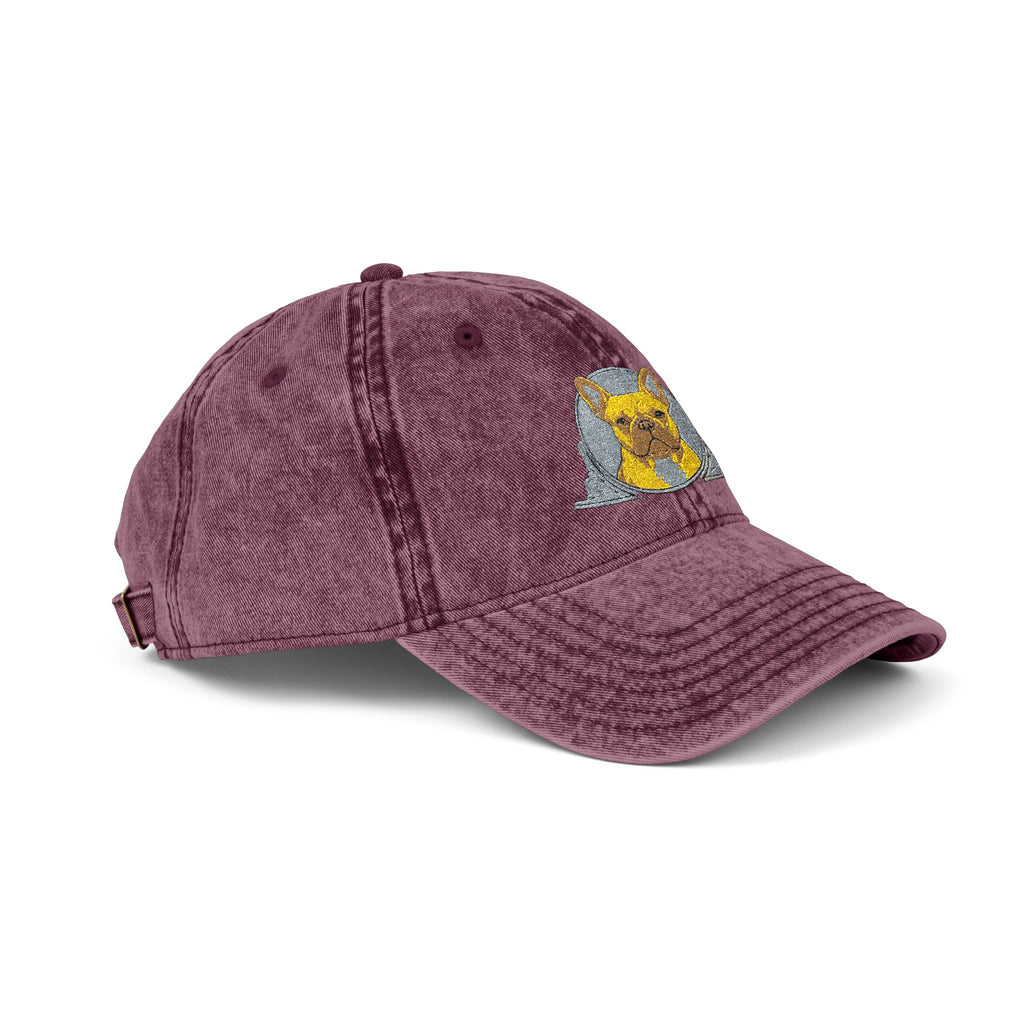Vintage Embroidered Cap with Glitter Frenchie Patch