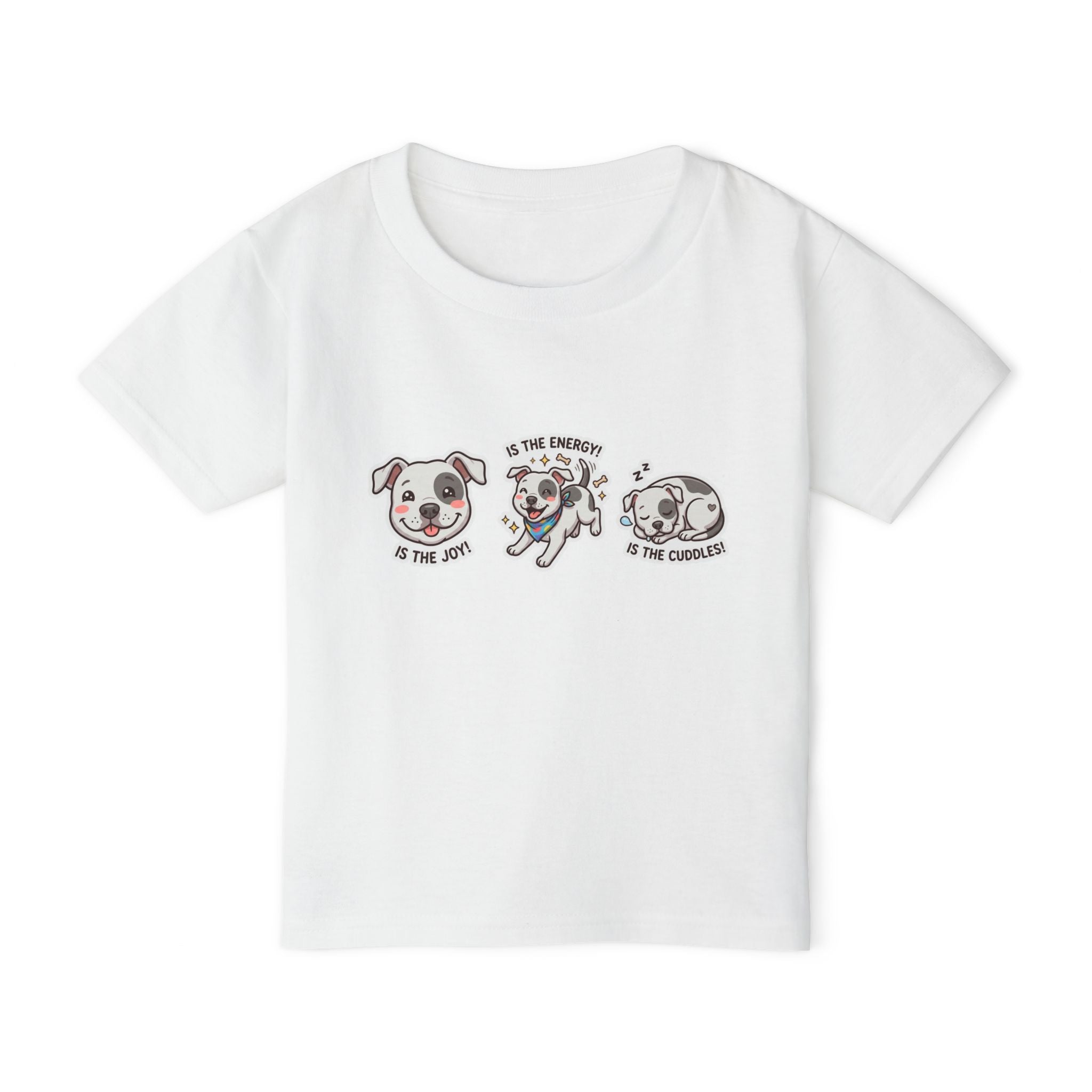 Toddler T-Shirt — Cute Puppy Faces "Is the Joy / Is the Energy / Is the Cuddles"