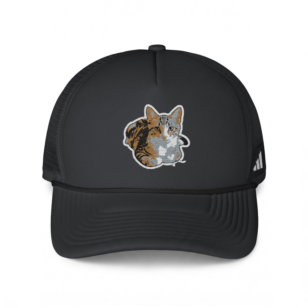 Trucker Cap — Sequin Cat Patch Mesh Hat