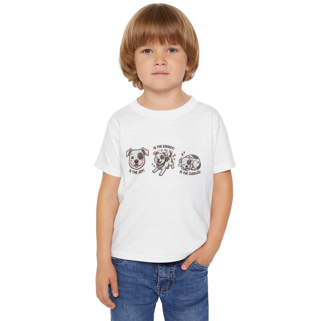 Toddler T-Shirt — Cute Puppy Faces "Is the Joy / Is the Energy / Is the Cuddles"