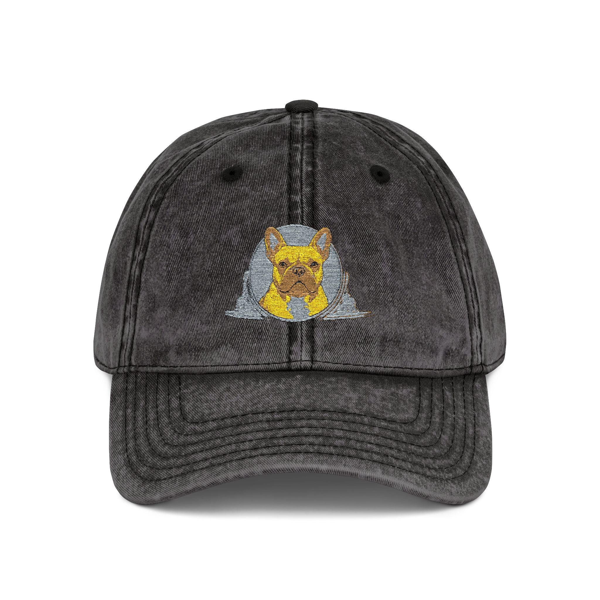 Vintage Embroidered Cap with Glitter Frenchie Patch