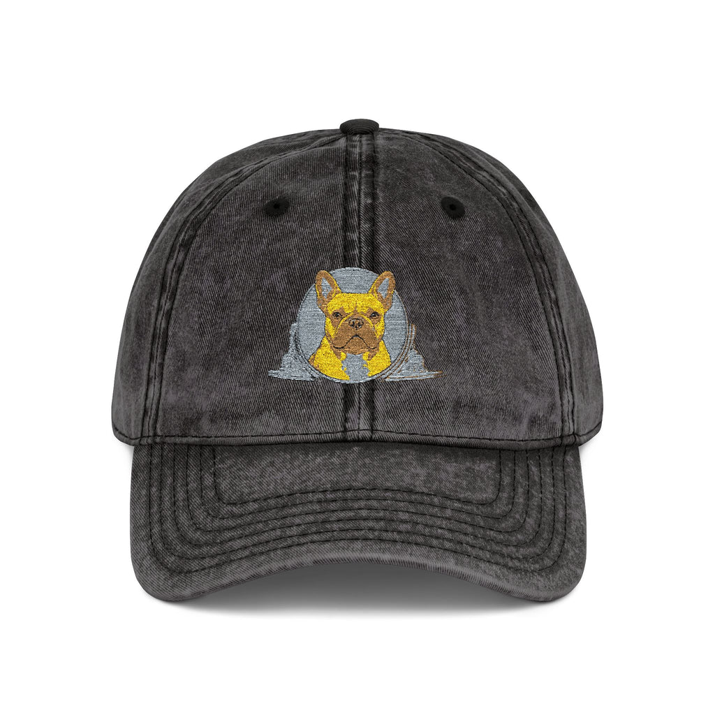 Vintage Embroidered Cap with Glitter Frenchie Patch