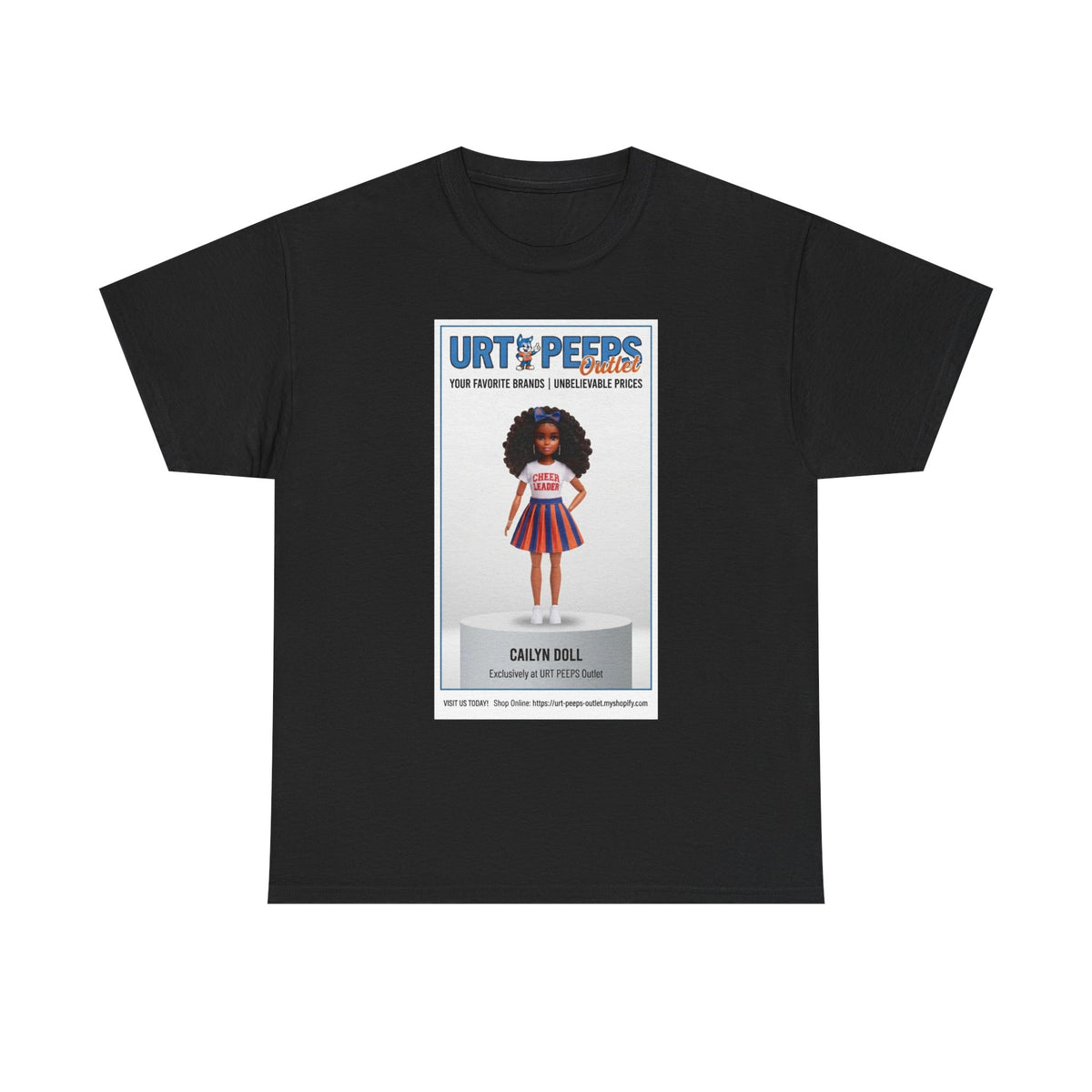 Retro Doll Graphic Tee — 'URT PEEPS' Collectible Poster Design