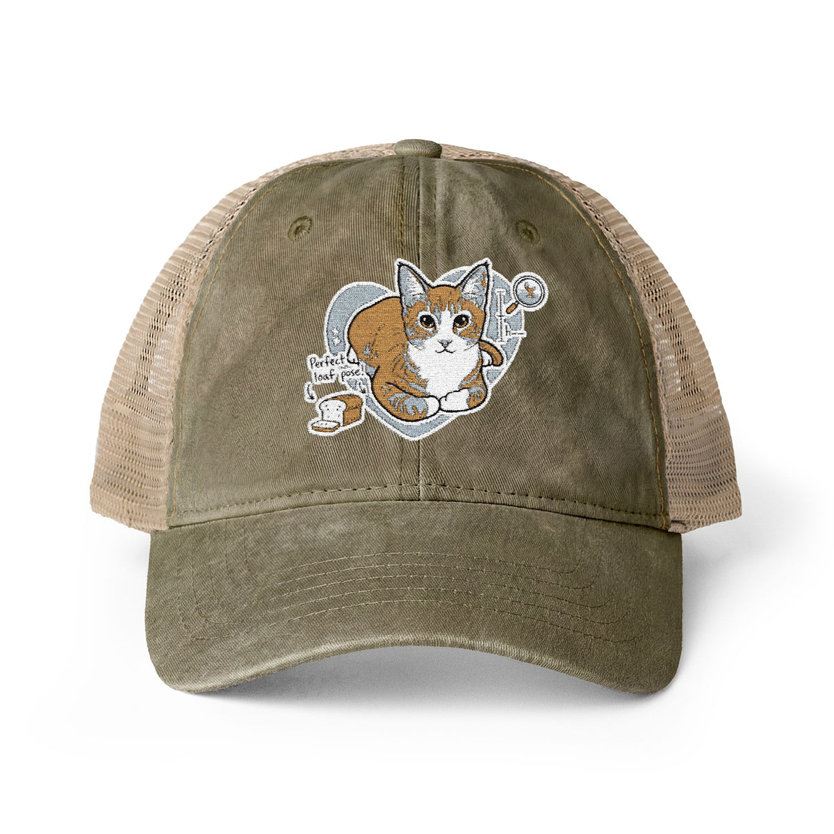 Women's Washed Cat Mesh-Back Cap