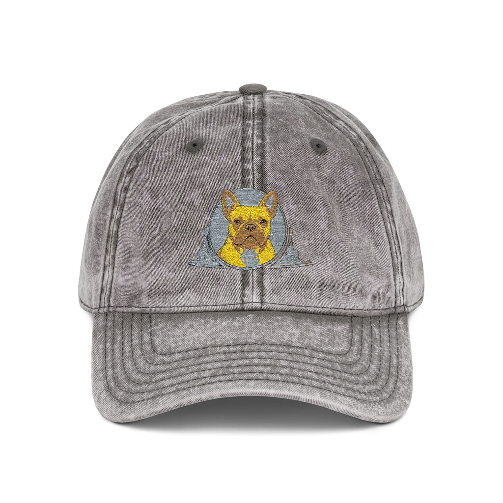 Vintage Embroidered Cap with Glitter Frenchie Patch