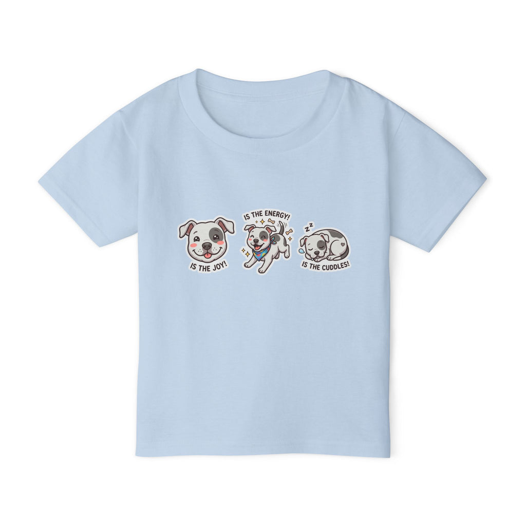 Toddler T-Shirt — Cute Puppy Faces "Is the Joy / Is the Energy / Is the Cuddles"