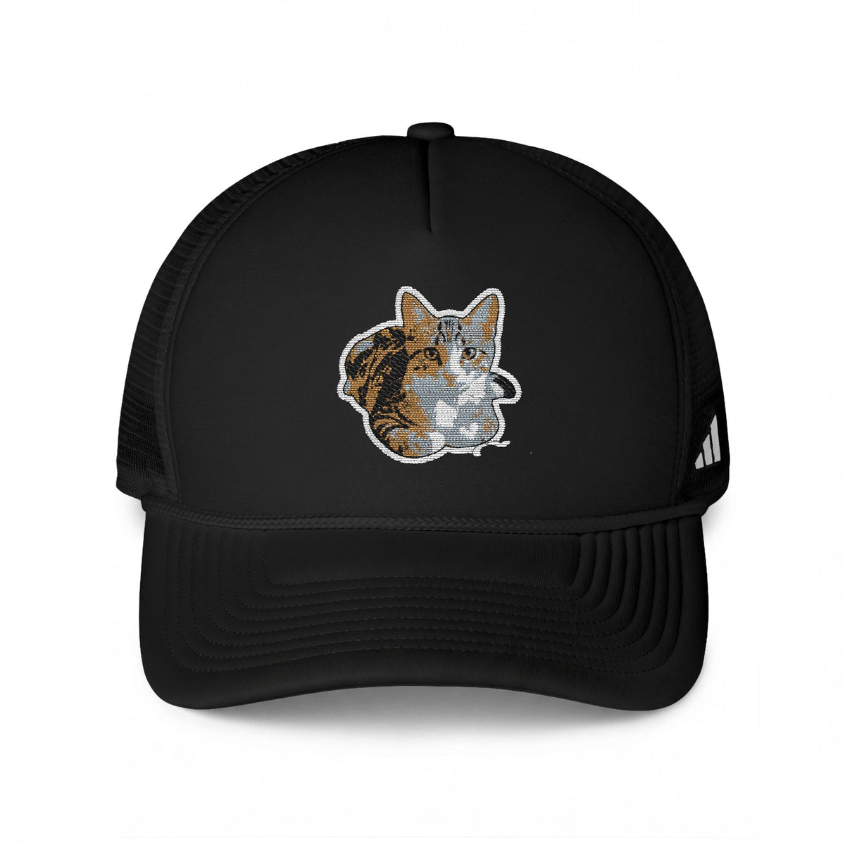 Trucker Cap — Sequin Cat Patch Mesh Hat