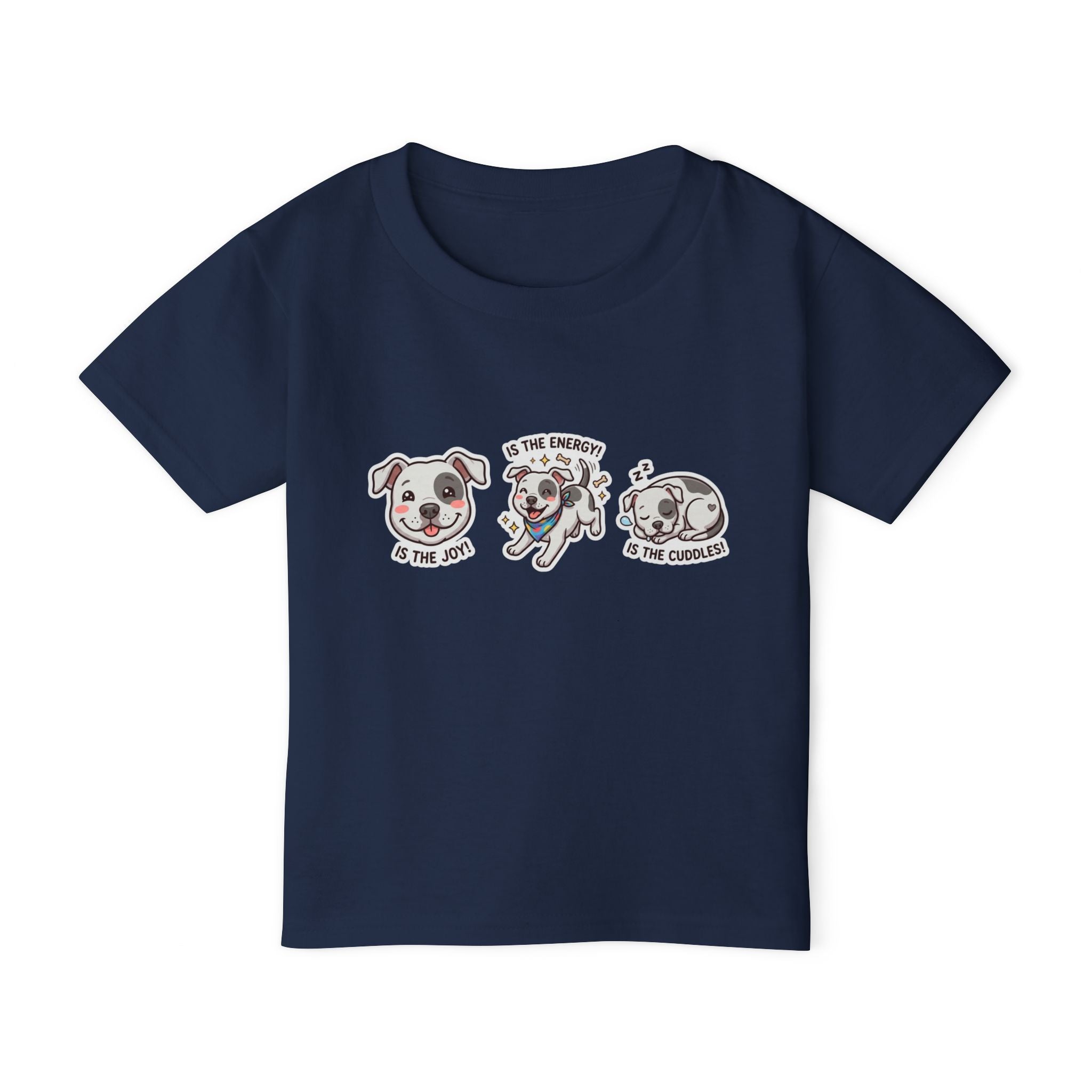Toddler T-Shirt — Cute Puppy Faces "Is the Joy / Is the Energy / Is the Cuddles"