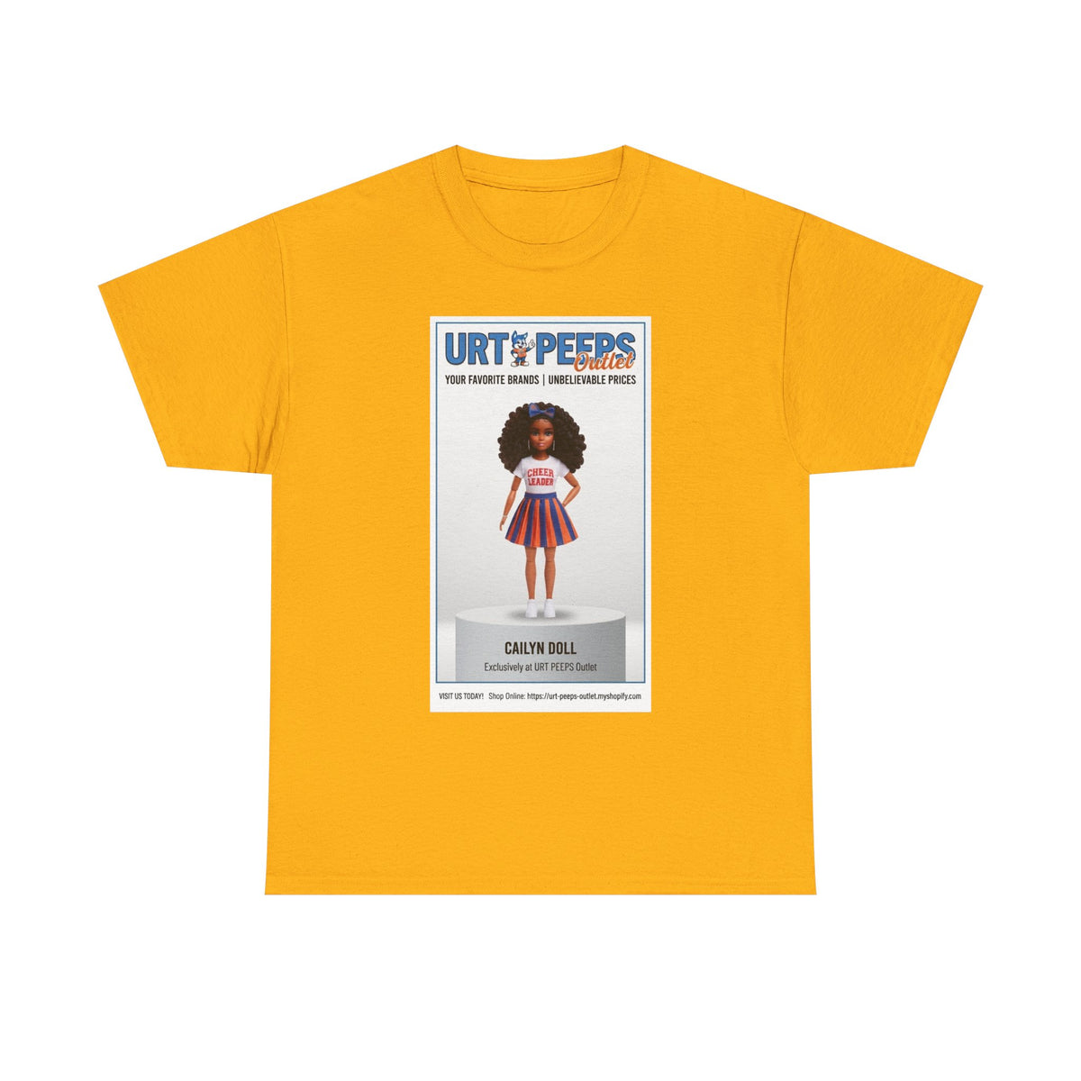 Retro Doll Graphic Tee — 'URT PEEPS' Collectible Poster Design