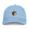 Cat Sticker Patch Cap — "Meow Means Meow" Washed Baseball Hat