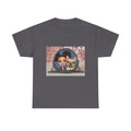Cute Claire & French Bulldog Portrait T-Shirt — Heart Background Pet Lover Tee