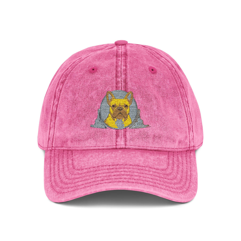 Vintage Embroidered Cap with Glitter Frenchie Patch