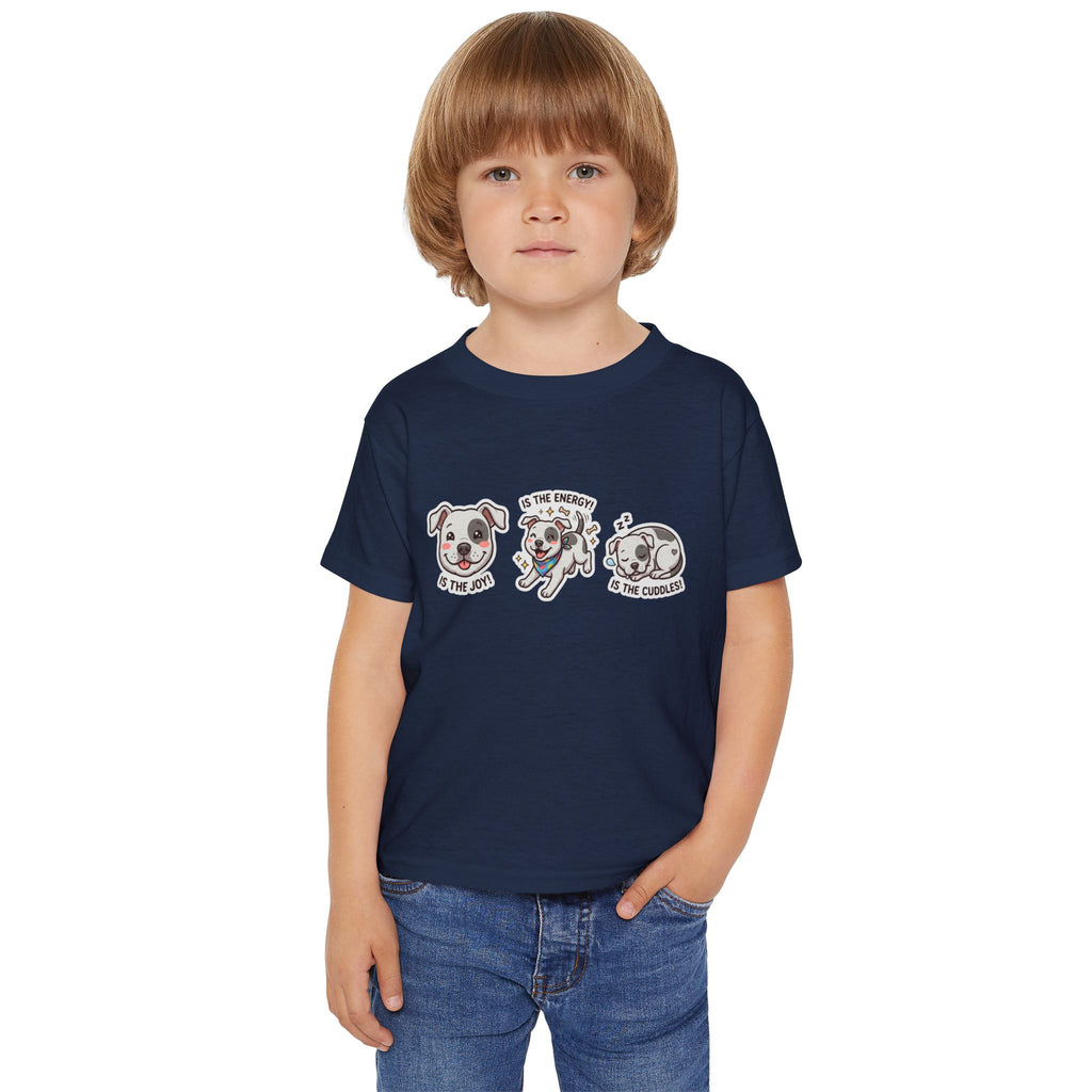 Toddler T-Shirt — Cute Puppy Faces "Is the Joy / Is the Energy / Is the Cuddles"