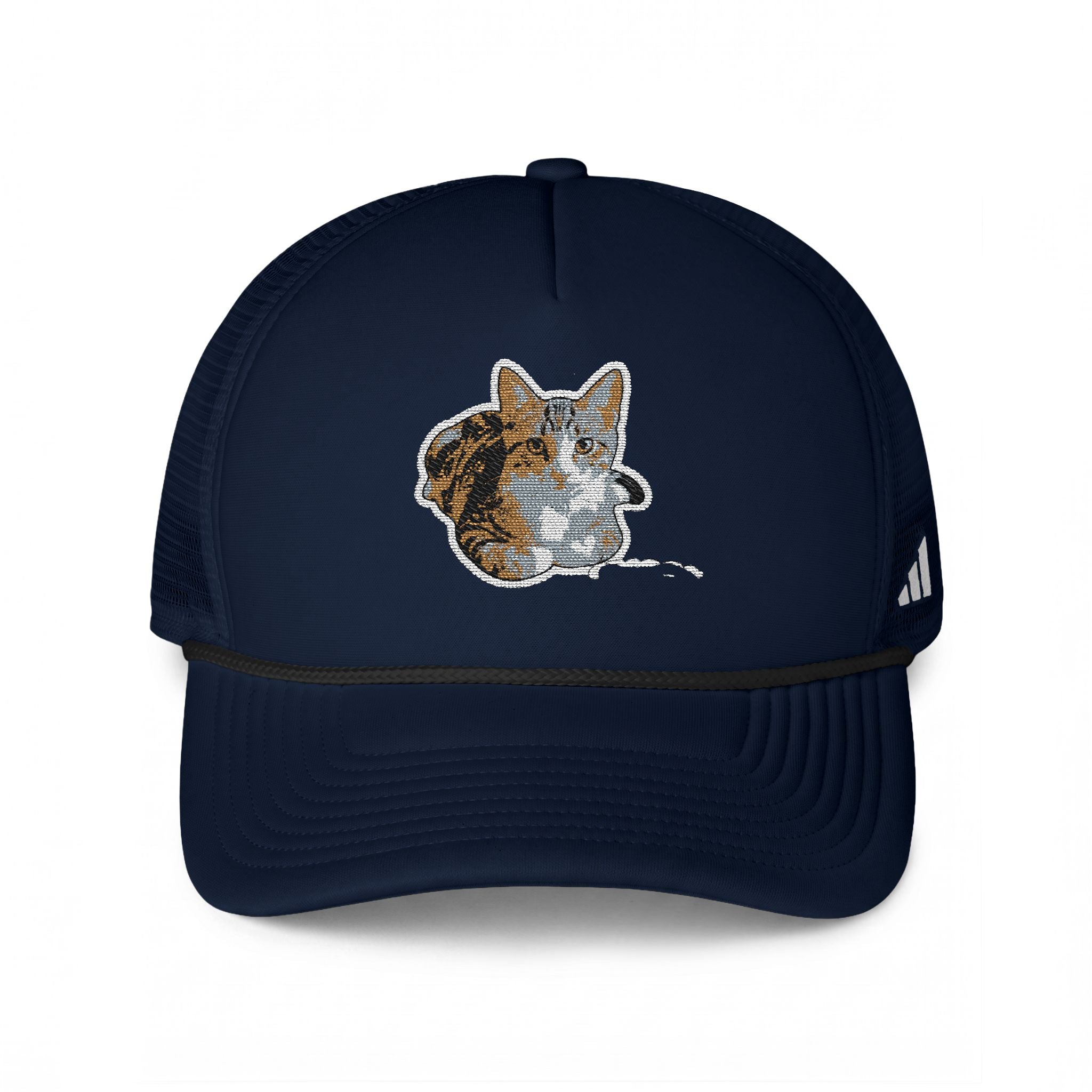 Trucker Cap — Sequin Cat Patch Mesh Hat