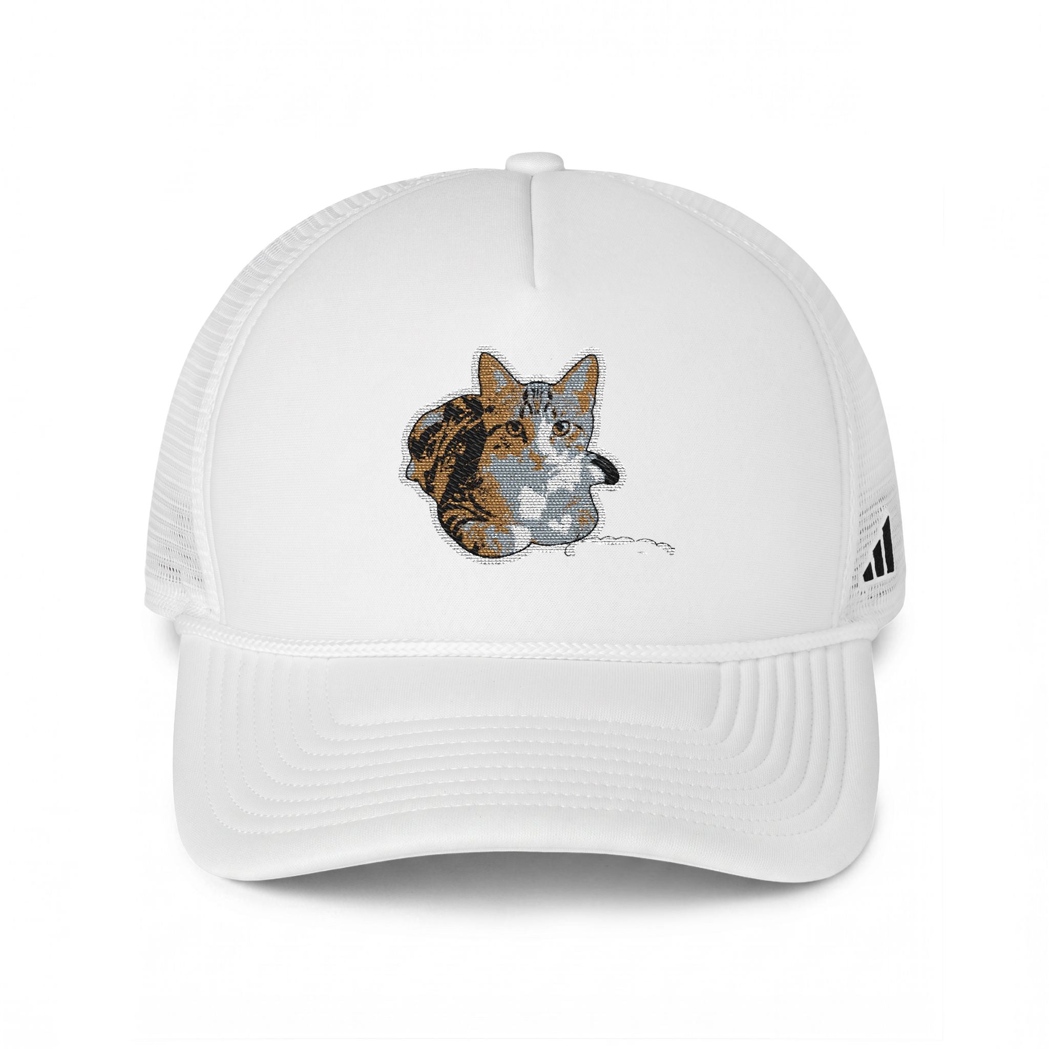 Trucker Cap — Sequin Cat Patch Mesh Hat
