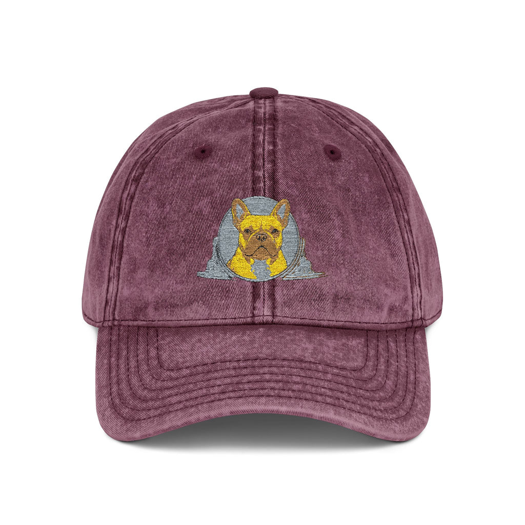 Vintage Embroidered Cap with Glitter Frenchie Patch