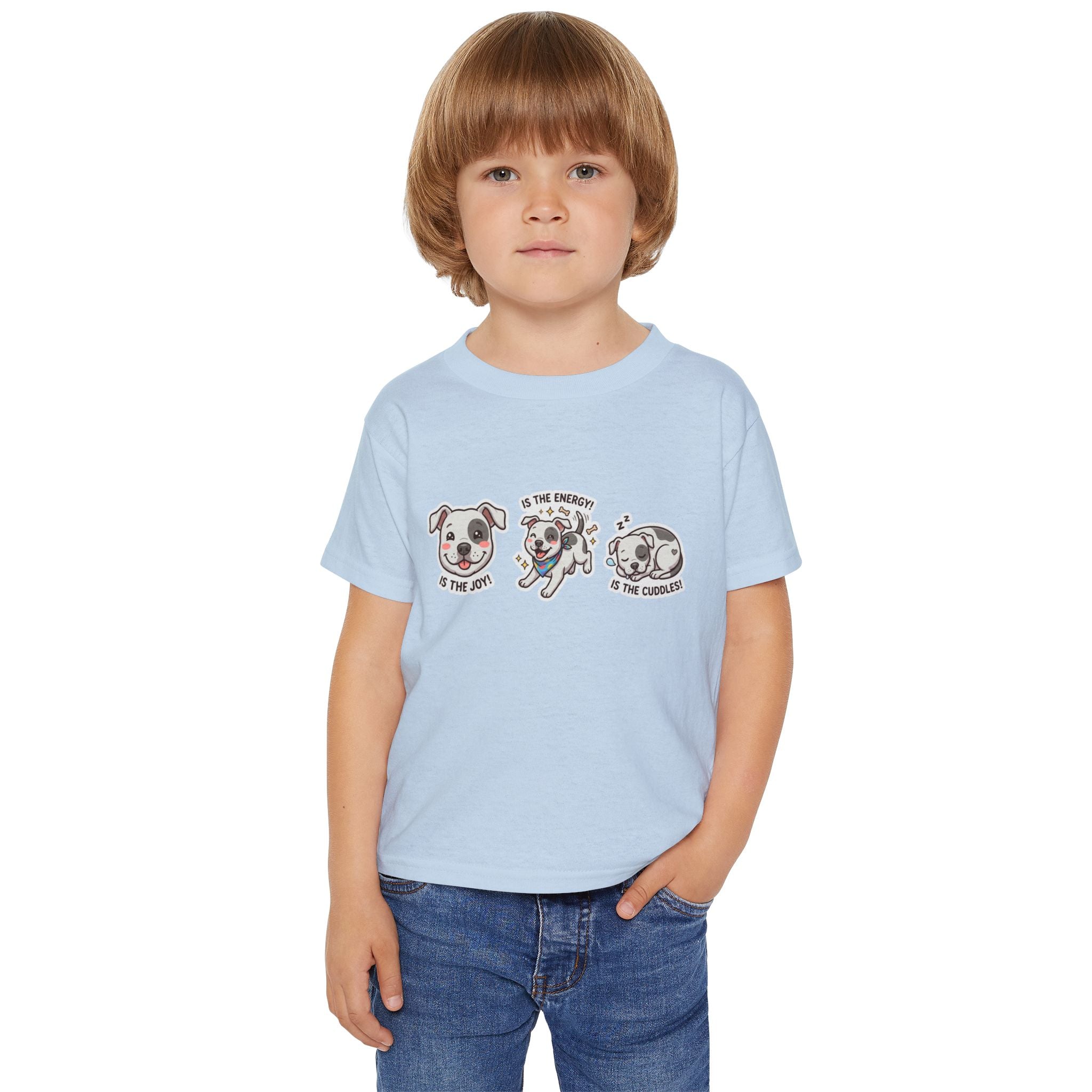 Toddler T-Shirt — Cute Puppy Faces "Is the Joy / Is the Energy / Is the Cuddles"