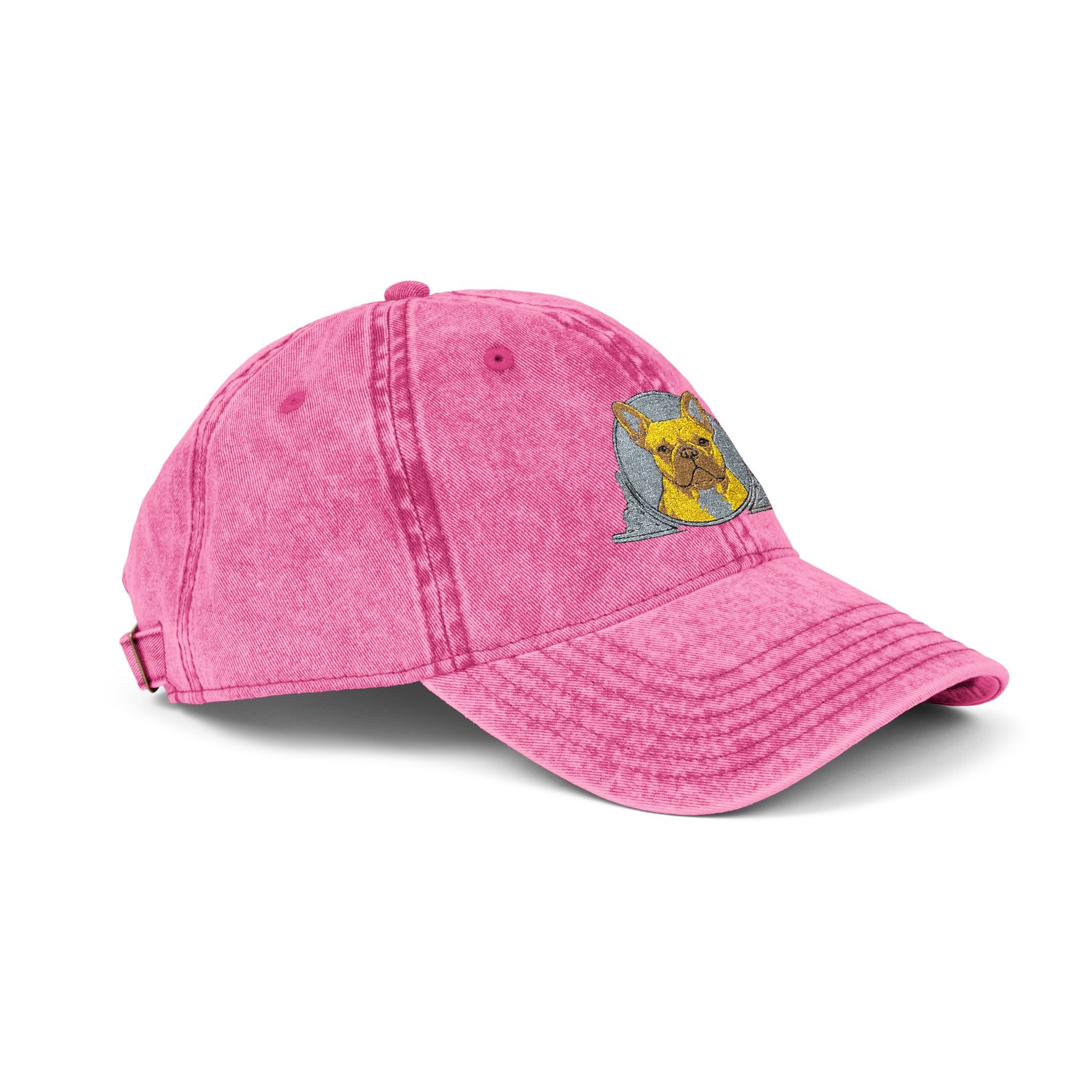 Vintage Embroidered Cap with Glitter Frenchie Patch