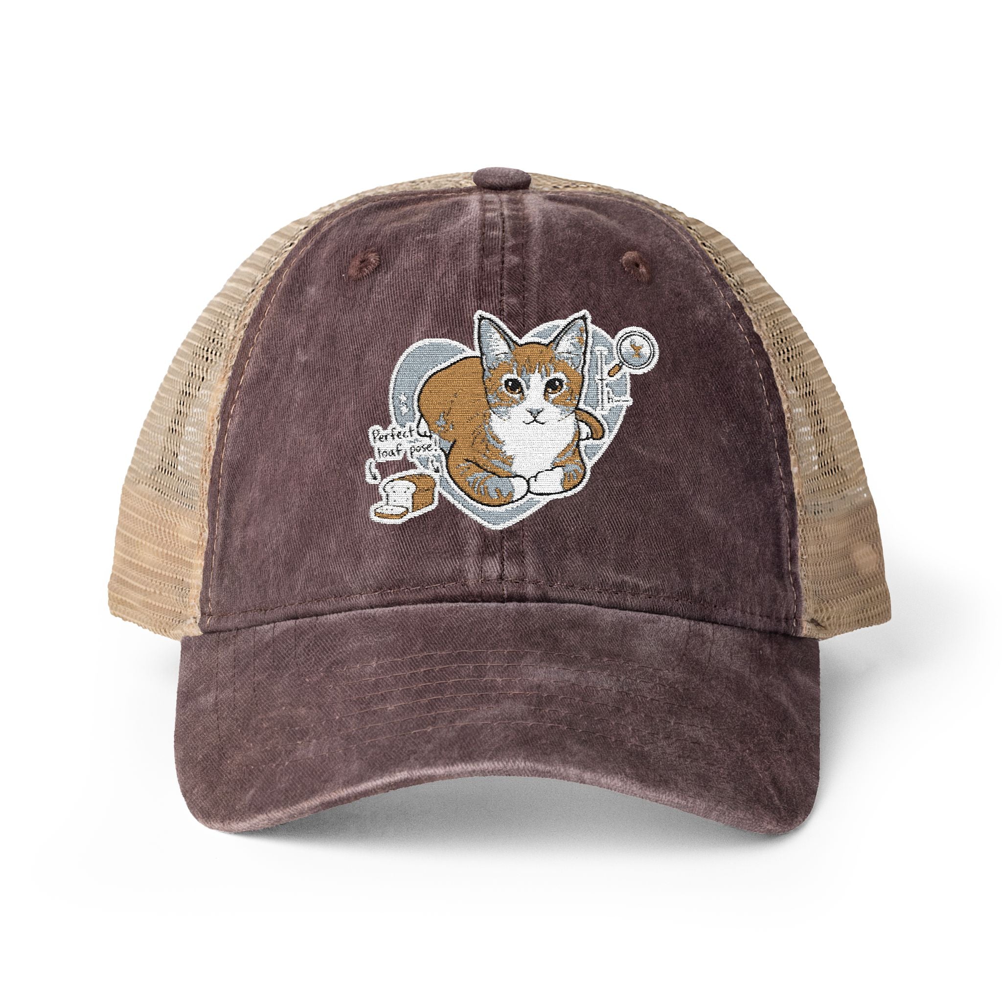 Women's Washed Cat Mesh-Back Cap