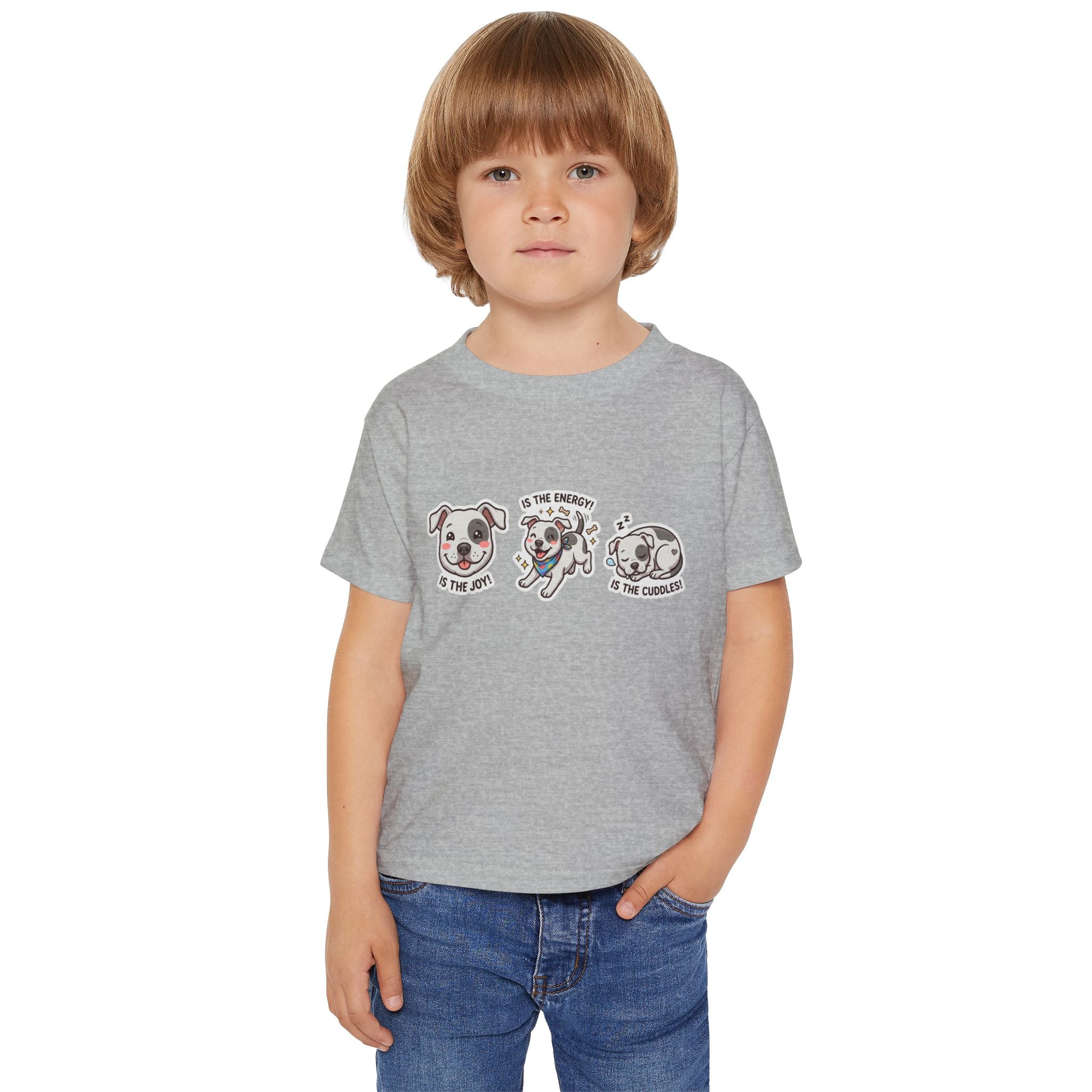 Toddler T-Shirt — Cute Puppy Faces "Is the Joy / Is the Energy / Is the Cuddles"
