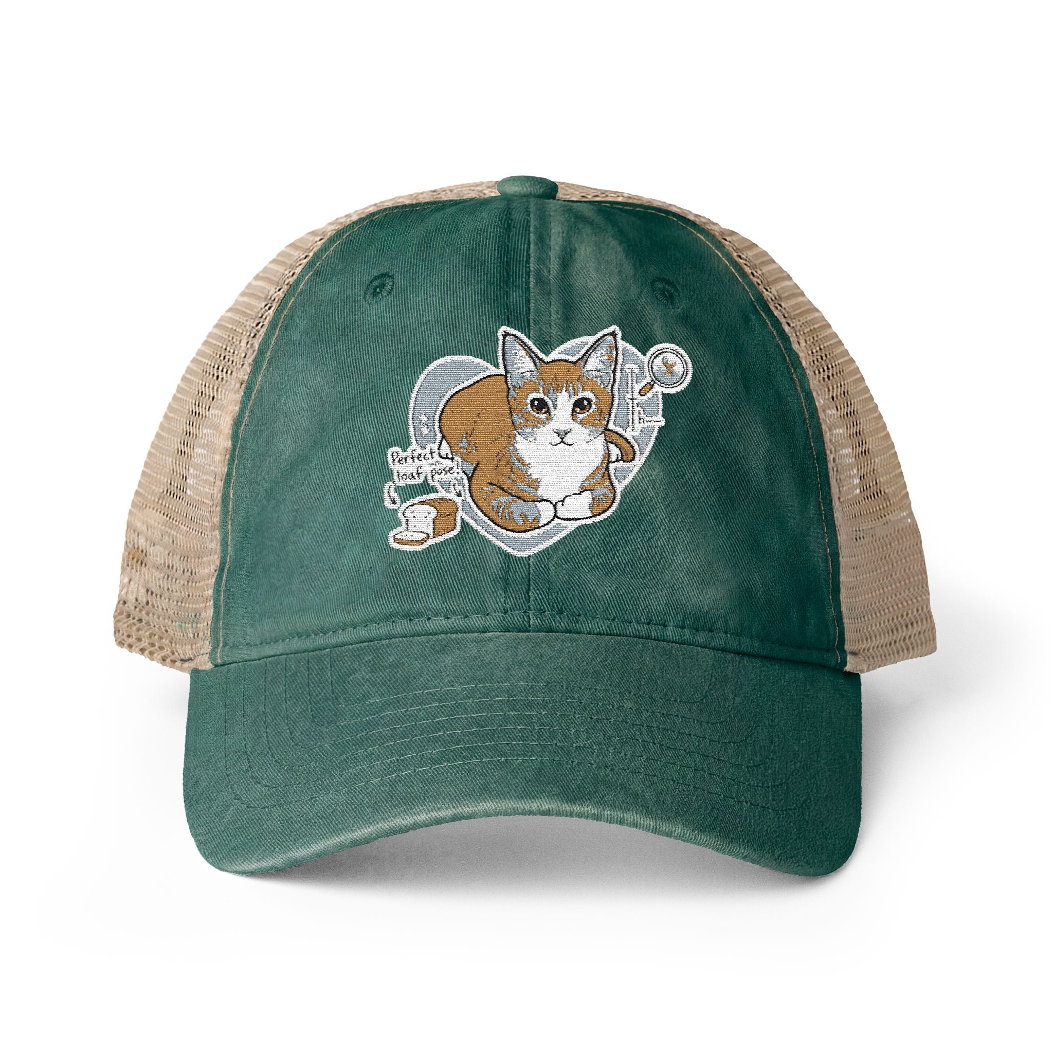 Women's Washed Cat Mesh-Back Cap