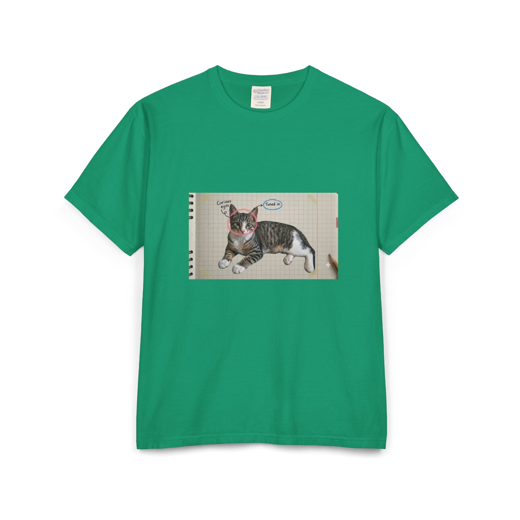 Cat Sketch T-Shirt — 'Love You' Hand-Drawn Kitty Art