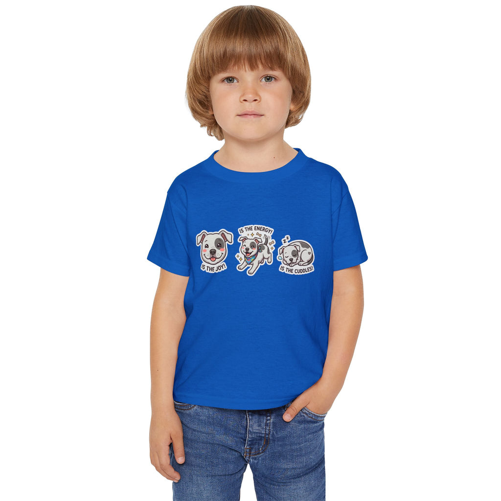 Toddler T-Shirt — Cute Puppy Faces "Is the Joy / Is the Energy / Is the Cuddles"