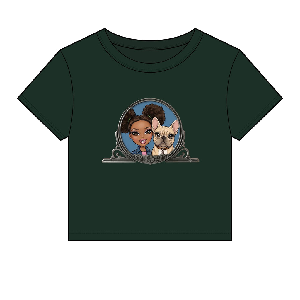 Women's Baby Tee — Cute Claire & French Bulldog Graphic Tee