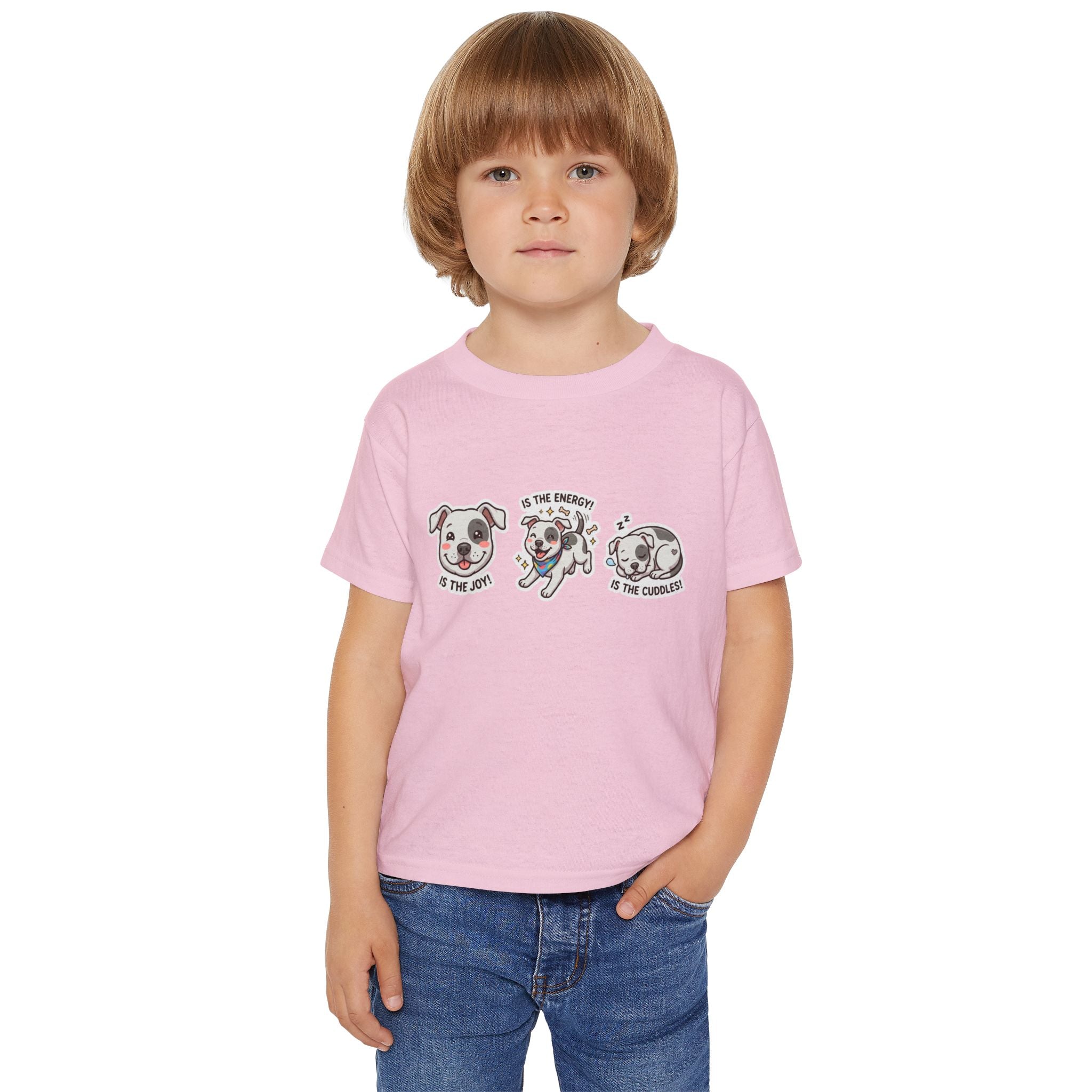 Toddler T-Shirt — Cute Puppy Faces "Is the Joy / Is the Energy / Is the Cuddles"