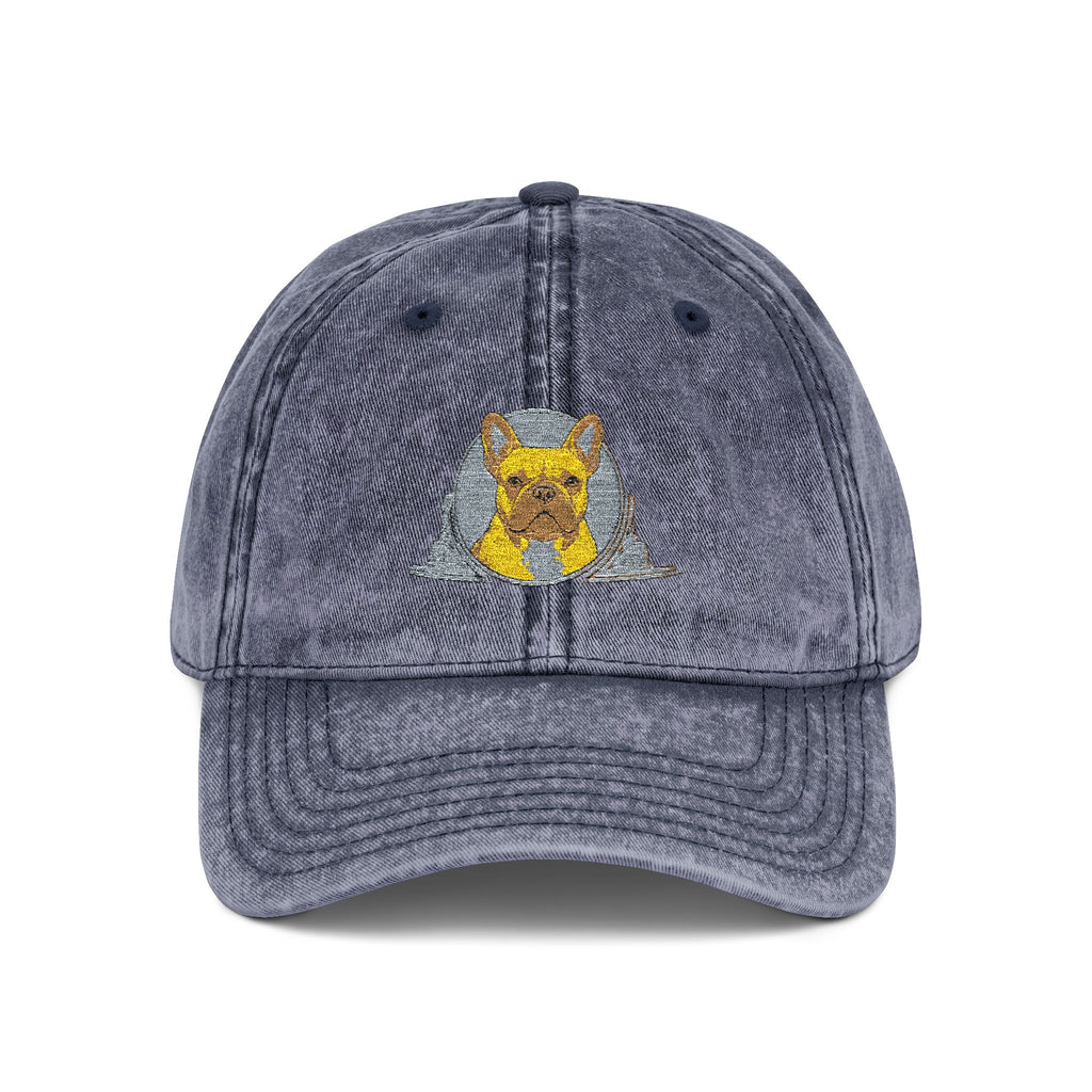 Vintage Embroidered Cap with Glitter Frenchie Patch