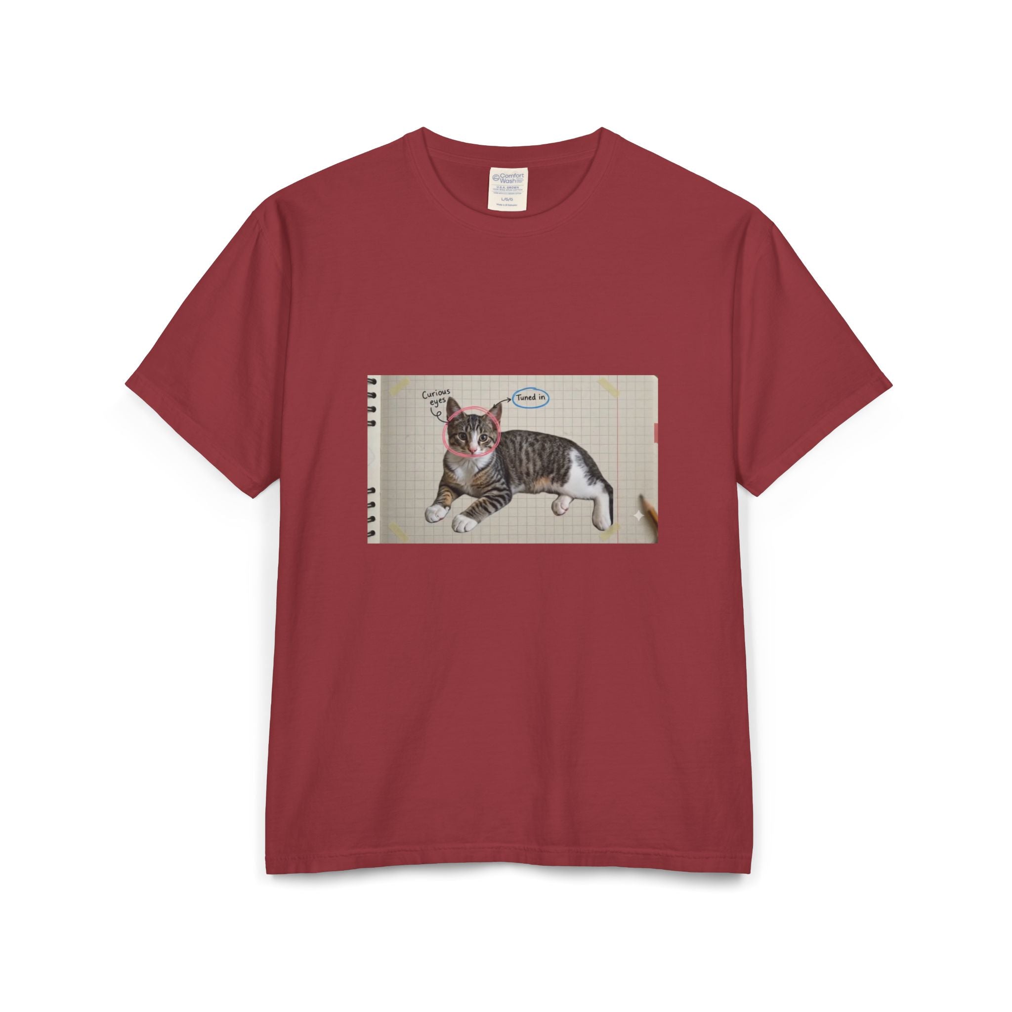 Cat Sketch T-Shirt — 'Love You' Hand-Drawn Kitty Art