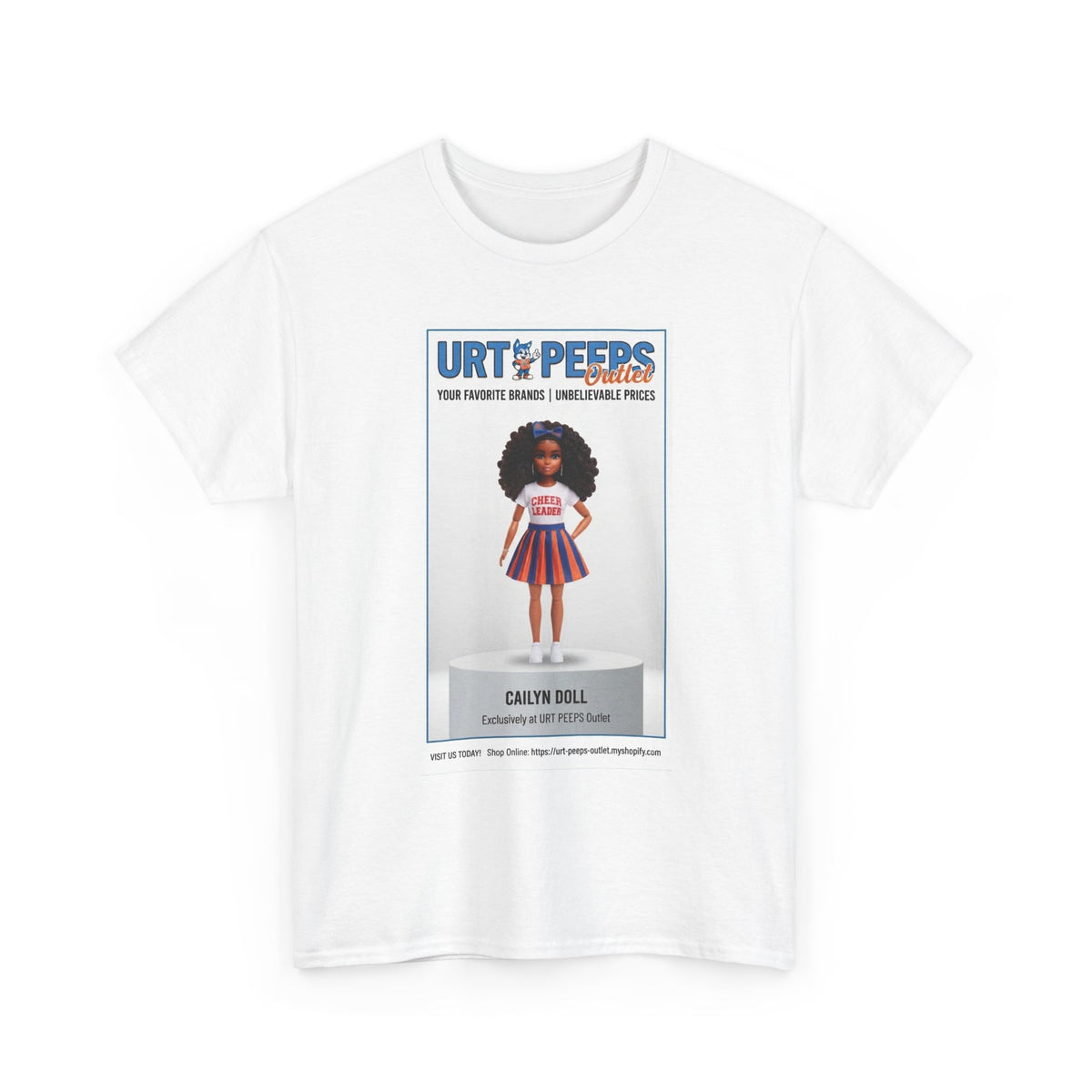 Retro Doll Graphic Tee — 'URT PEEPS' Collectible Poster Design