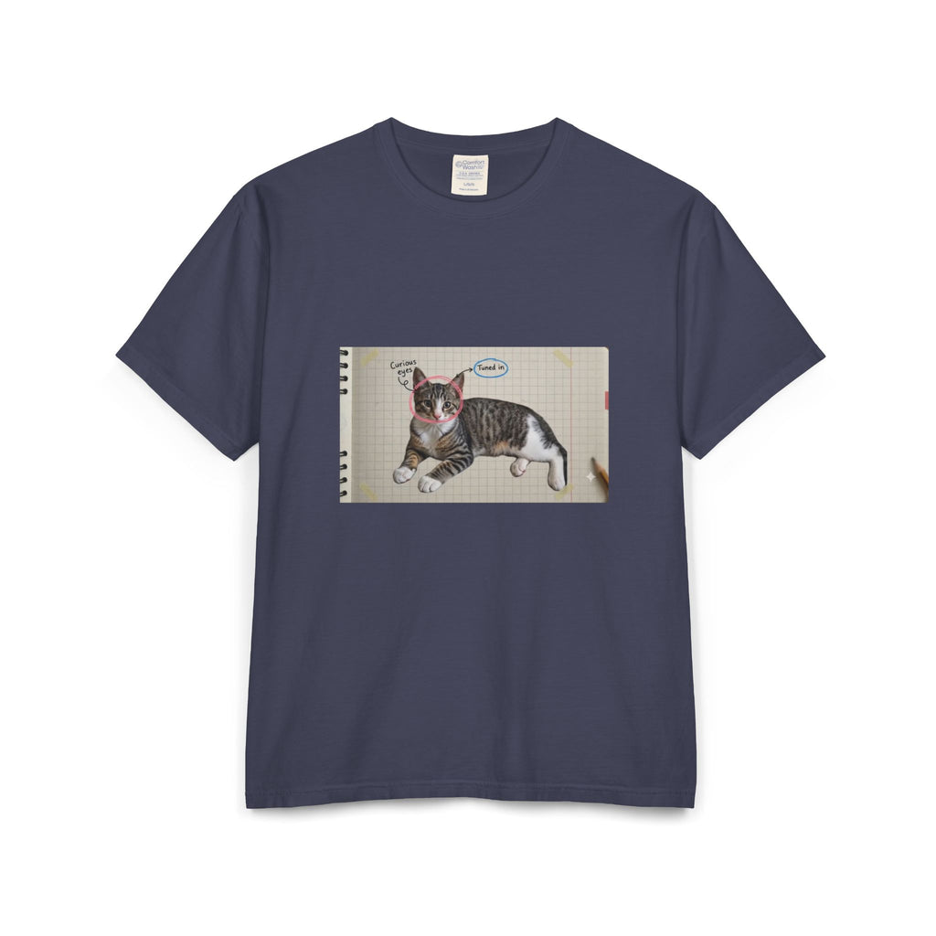 Cat Sketch T-Shirt — 'Love You' Hand-Drawn Kitty Art