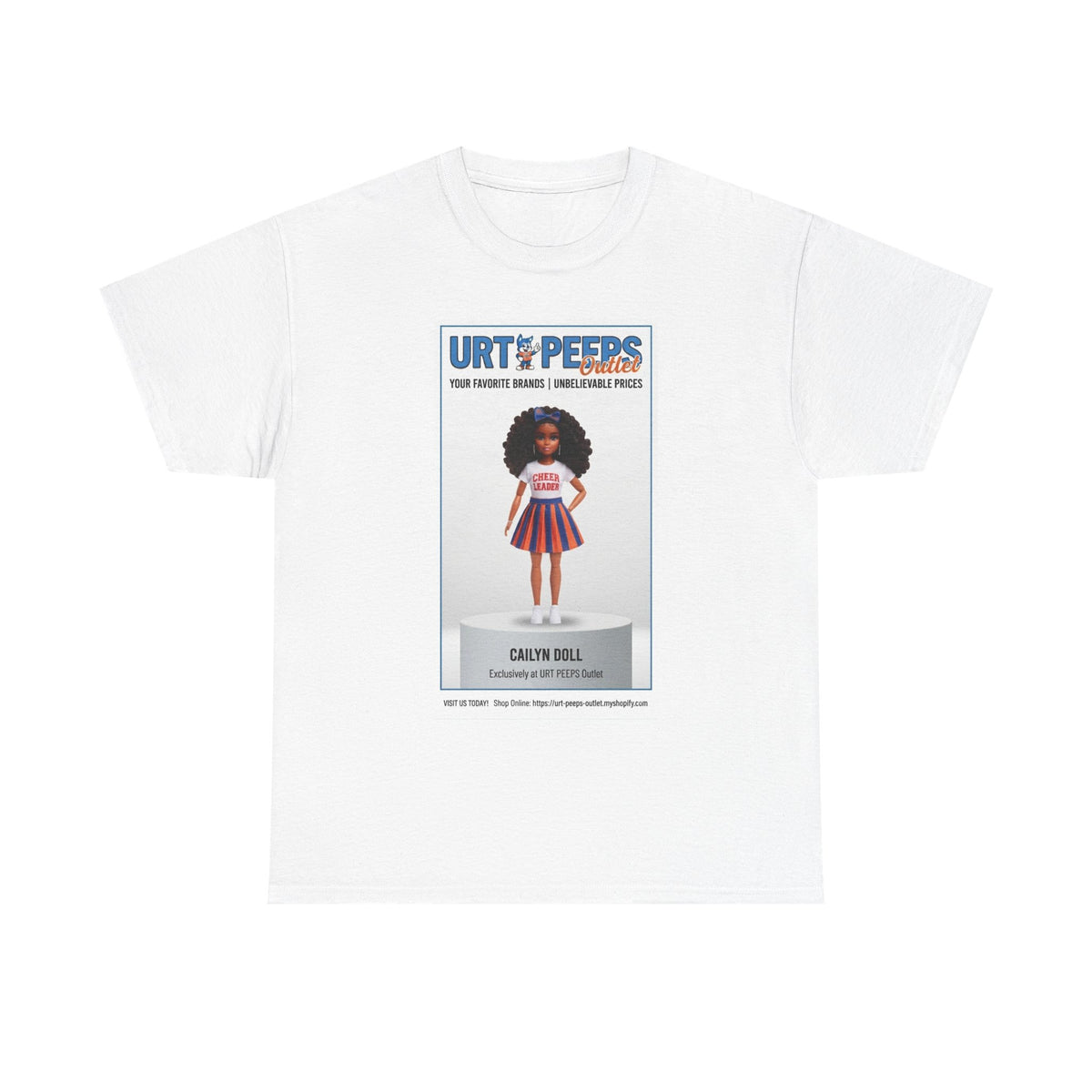 Retro Doll Graphic Tee — 'URT PEEPS' Collectible Poster Design