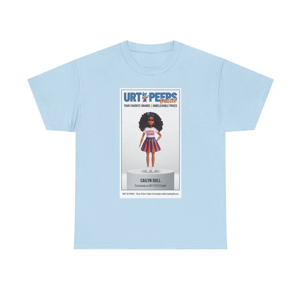 Retro Doll Graphic Tee — 'URT PEEPS' Collectible Poster Design