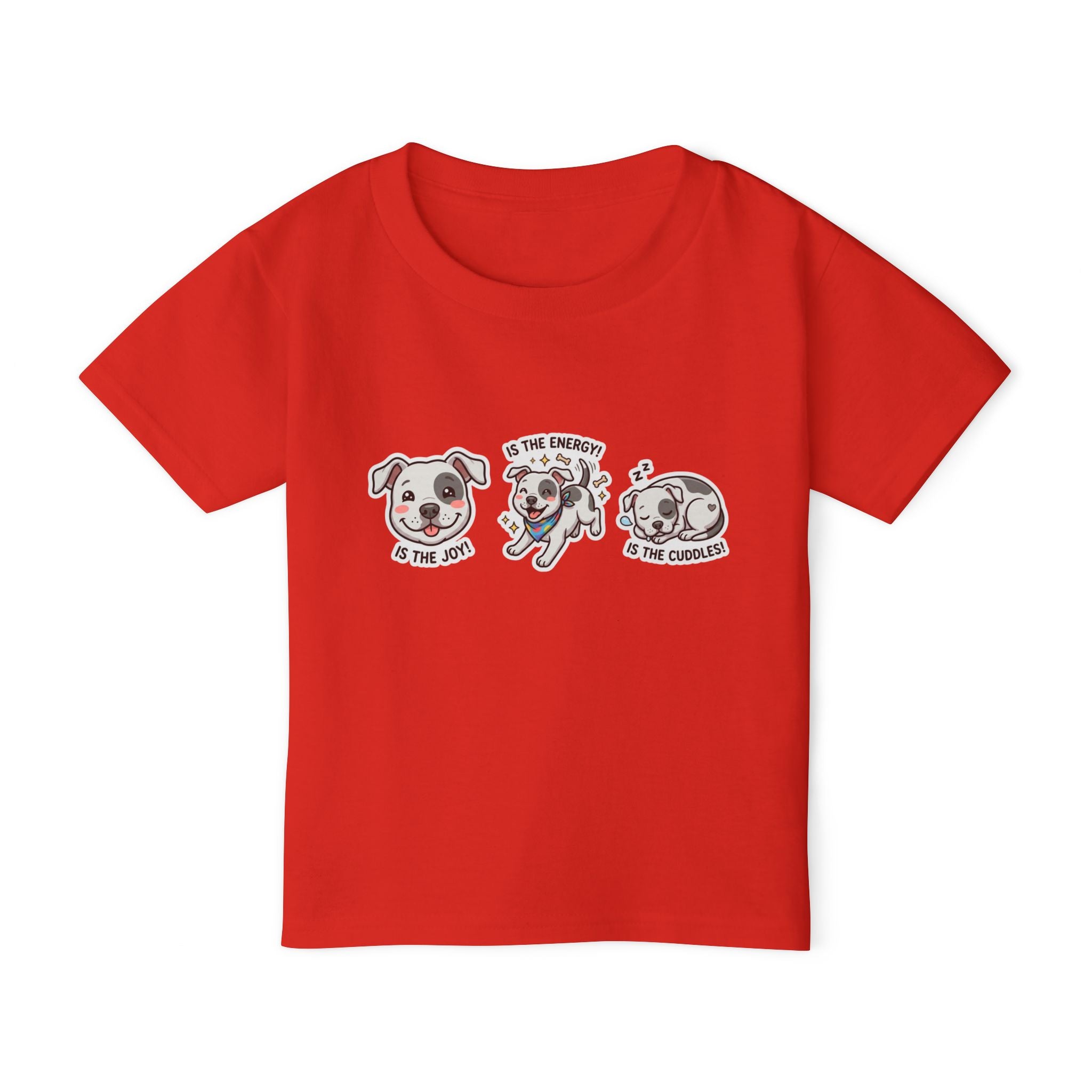 Toddler T-Shirt — Cute Puppy Faces "Is the Joy / Is the Energy / Is the Cuddles"