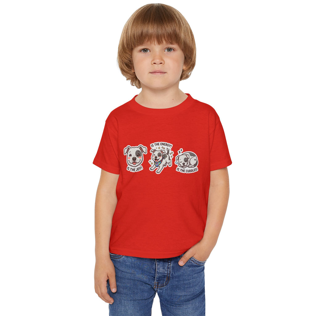 Toddler T-Shirt — Cute Puppy Faces "Is the Joy / Is the Energy / Is the Cuddles"