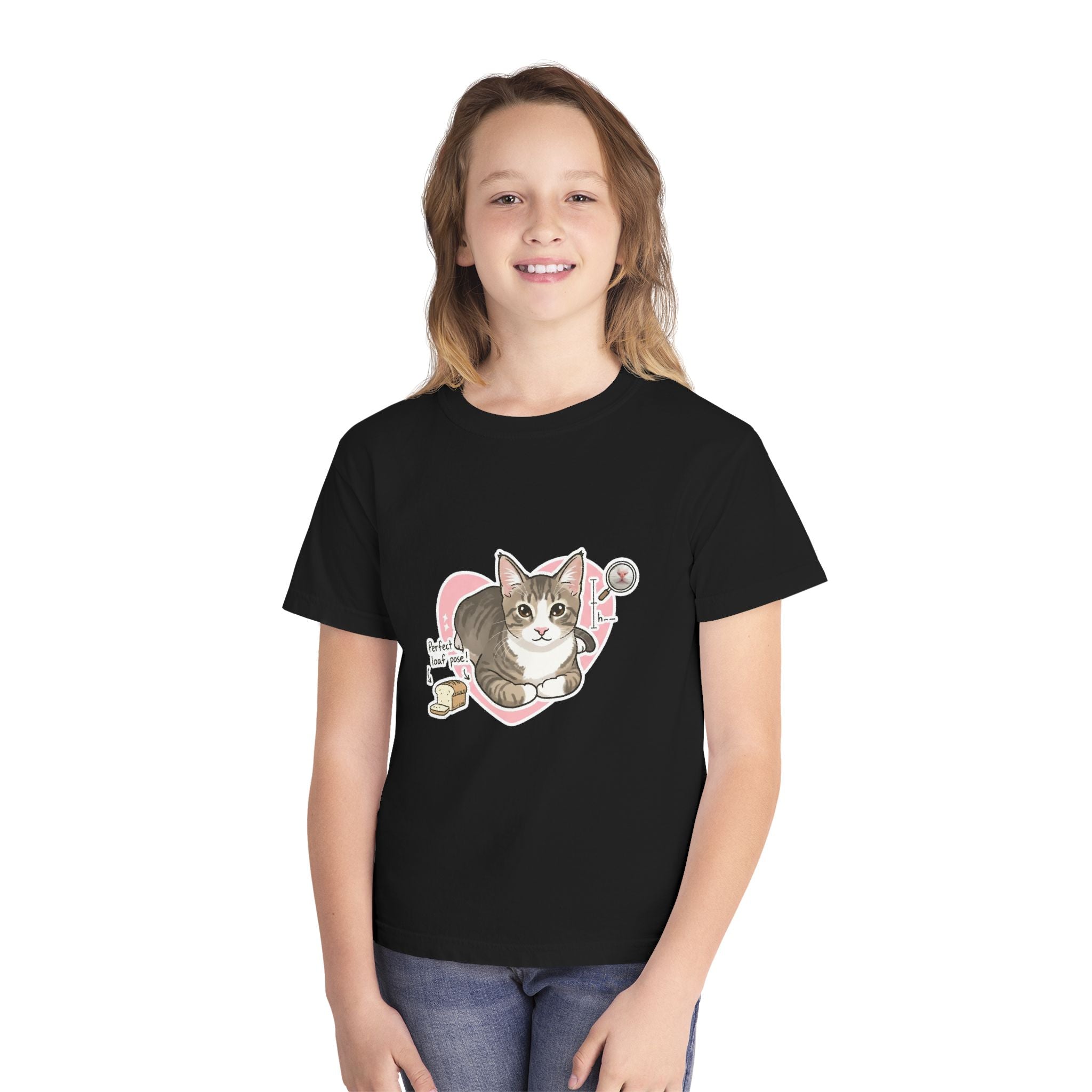 Cute Kitten Heart Youth Tee – “Perfectly Loved” Cat T-Shirt for Kids