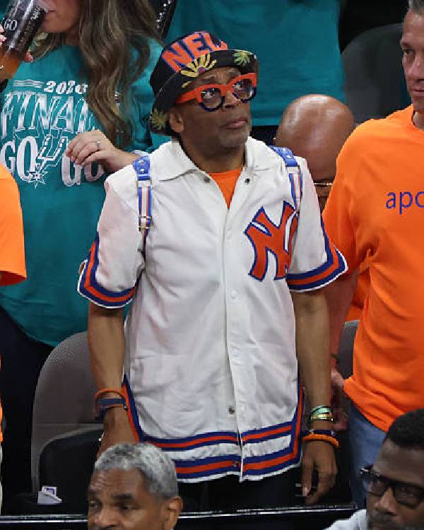 Spike Lee New York Knicks v San Antonio Spurs Striped Shirt
