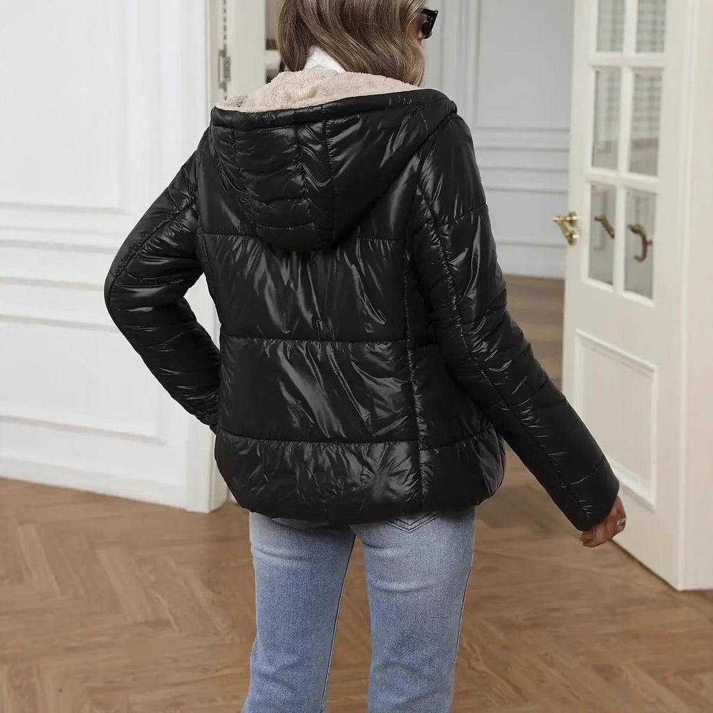 Women's Lamb Wool Long Cotton-padded Clothes Short Coat