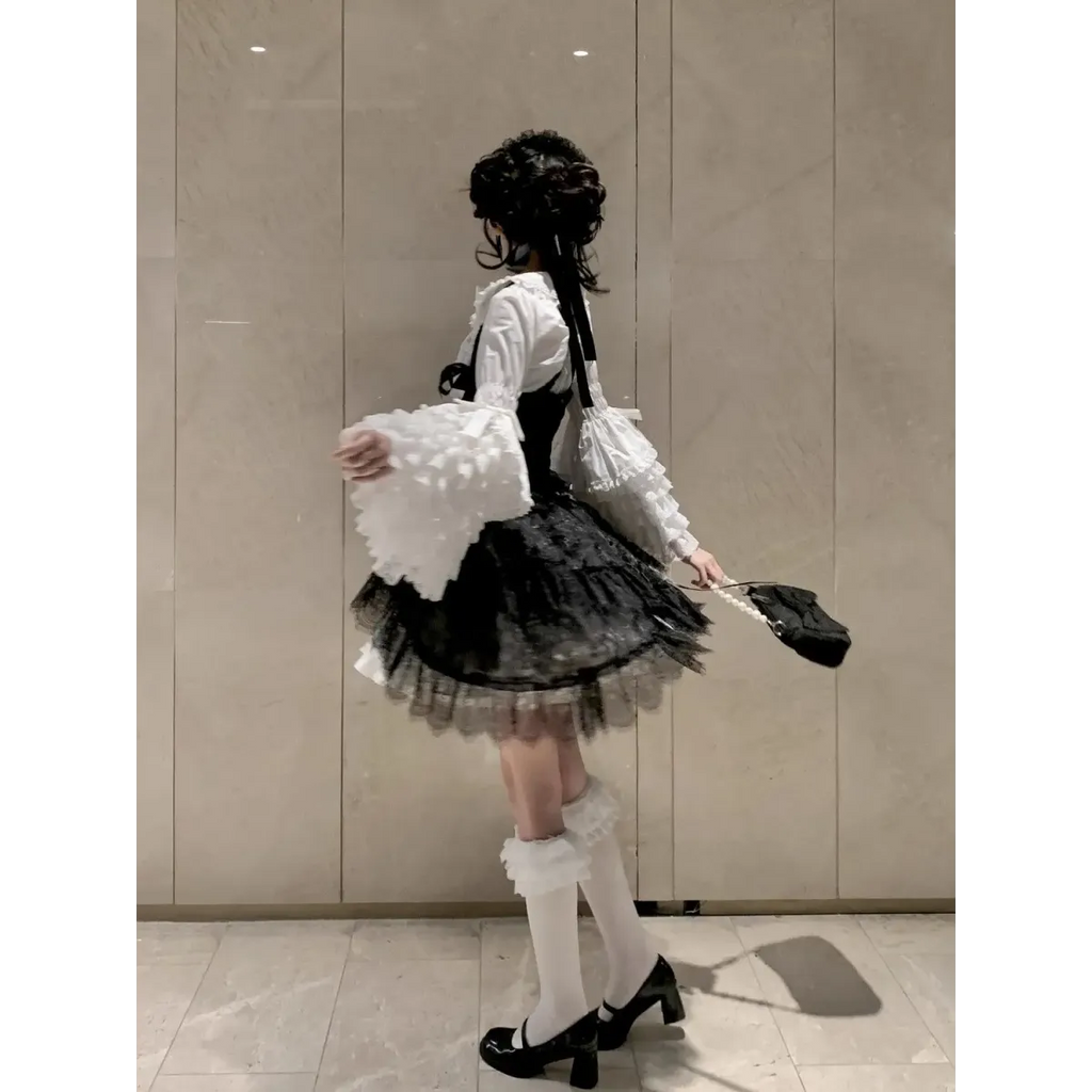Kawaii Flare Sleeve Bow Blouse